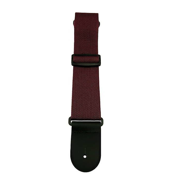 Henry Heller 2" Polypro Guitar Strap Burgundy w/ Leather Ends Made In USA HPOL- image 1