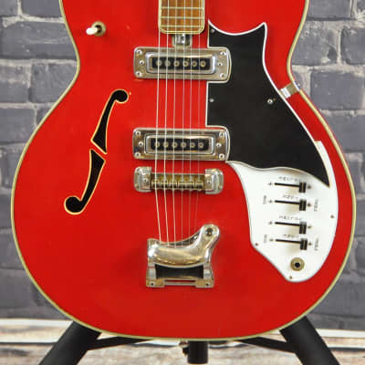 Teisco Silvertone 319-1461 Hollowbody Guitar 1960's-70's Red image 2