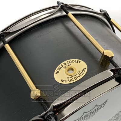 Noble & Cooley Solid Shell Classic Walnut Snare Drum 14x7 Matte Black w/Brass Hardware image 4