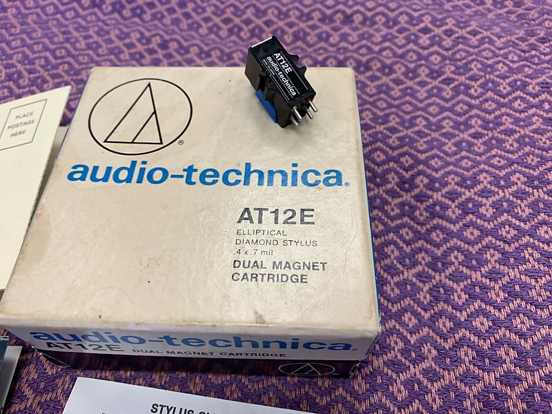 Audio-Technica AT12E Phono Cartridge Elliptical Stylus Original Box Audiophile Record Vinyl Player T  			