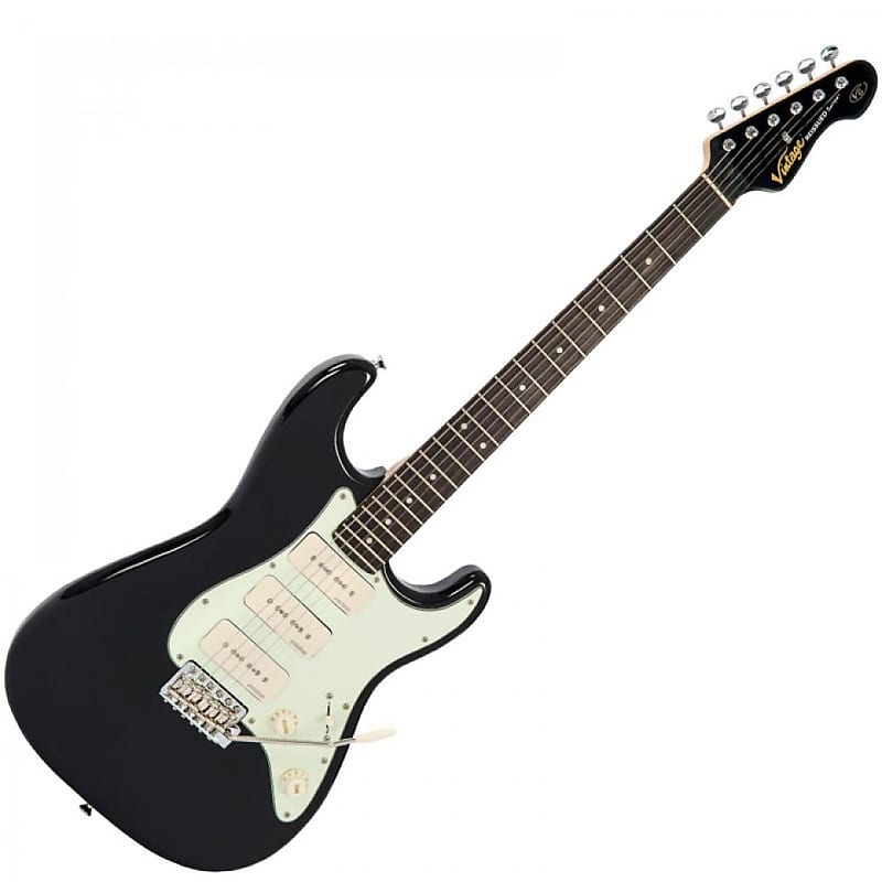 Vintage V6P Reissued P90 Electric Guitar - Boulevard Black | Reverb UK