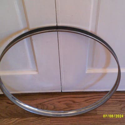 Pearl Vintage 24 Inch Bass Drum Hoop, Chrome Hoop, Black Inlay - Excellent! image 1