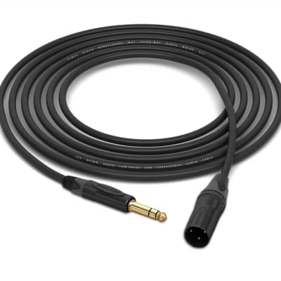 Grimm TPR Cable | Neutrik Gold 1/4'' TRS to XLR-M | Black 35 Feet | 35 Ft. | 35' for sale
