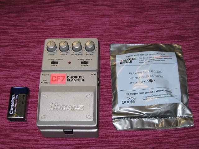 used Ibanez CF7 Chorus / Flanger Tone-Lok Series / 7 Series, STEREO +bat &  strings (NO box/ pw) CF-7