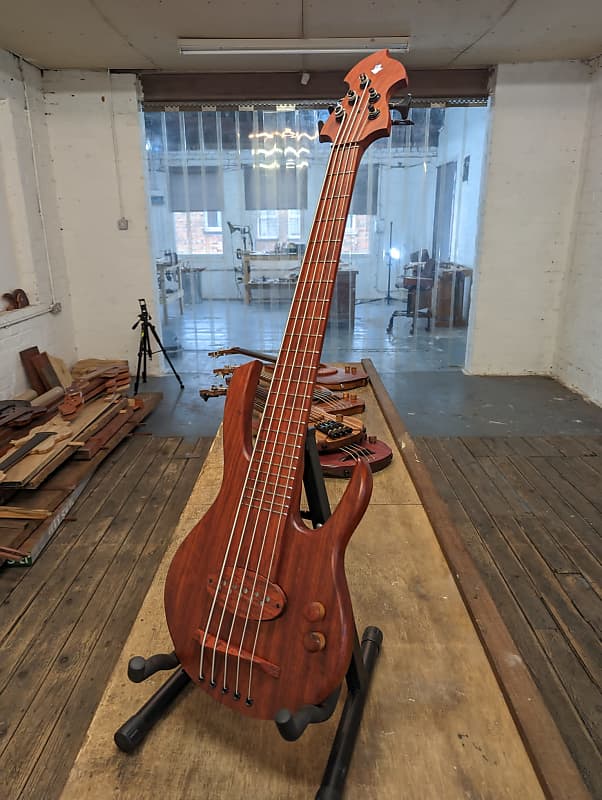 Woden short scale 5 string bass by jl 2023 padauk reverb