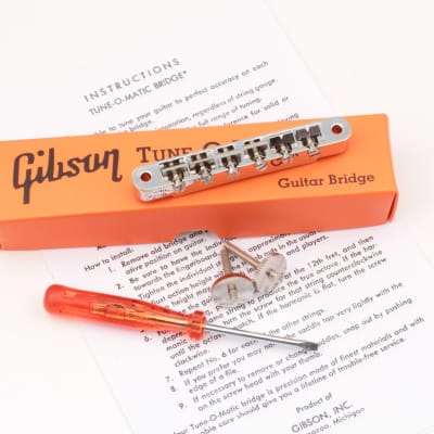 Gibson Nonwired ABR-1 Bridge Nickel with CNC notched Saddles and Orange Repro Box image 1