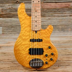 Lakland Deluxe 55-94 5-String Bass Quilted Top  Amber USED image 1