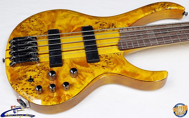Ibanez BTB Series BTB775PB 5-String Bass Guitar Amber Finish