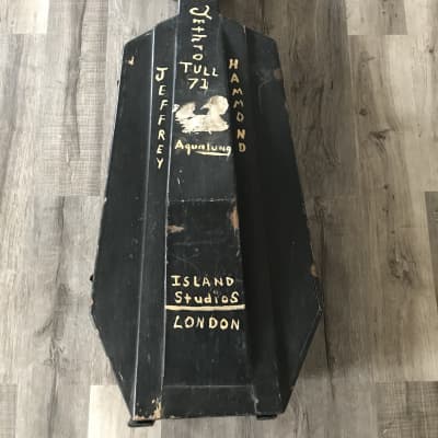 Wooden Coffin JETHRO TULL Upright Bass Case standup Cello Aqualung Island Studios London Upright Bass Aqualung 1971 Flat black image 1