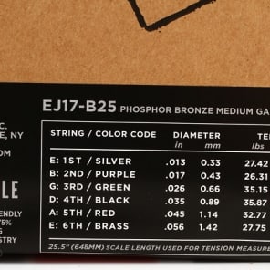 D'Addario EJ17 Phosphor Bronze Acoustic Guitar Strings - .013-.056 Medium (25-pack) image 4