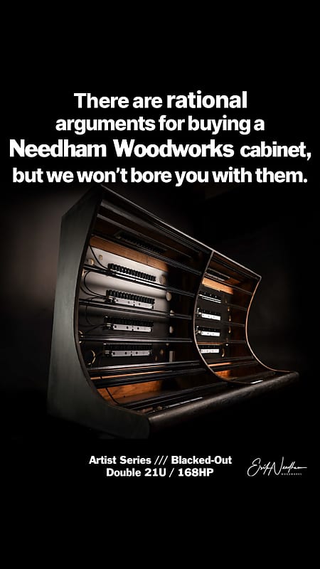 Needham Woodworks ***Limited Edition*** Double 21U / 168HP  Eurorack Case / Cabinet / Blacked-Out Fi image 1