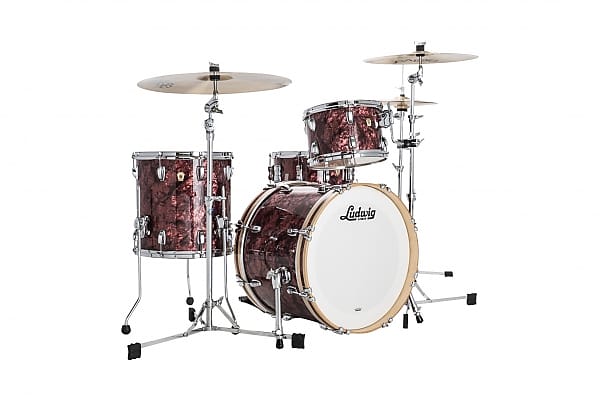 Ludwig 12/14/20" Classic Maple Drum Set - Burgundy Marine Pearl Downbeat Outfit image 1