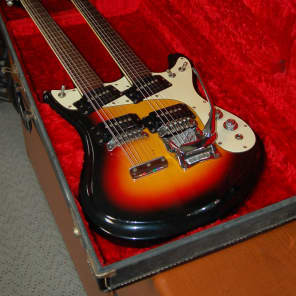 Mosrite Joe Maphis Double Neck 6 and 12 string Original Case 1966 Sunburst image 10