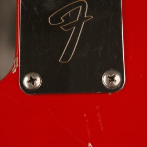 Fender Musicmaster II refinished string-thru modification 1966 Red image 14