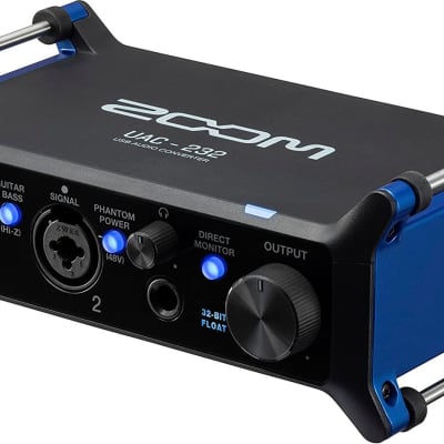 Zoom UAC-232 Audio Converter with 32-Bit Float, Audio Interface, High-Quality Preamps, 2 XLR/TRS Combo Inputs, Headphone Outputs, 192 kHz Sample Rate, For Music & Streaming for sale