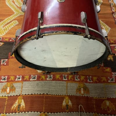 Leedy & Ludwig 14 x 20 Bass Drum 1950s Red Sparkle *No Extra Holes* image 1