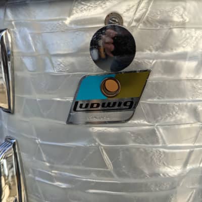 1970s Ludwig White Marine Pearl Wrap 9 x 13" Tom - Looks And Sounds Great! image 2
