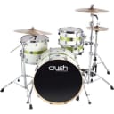 Crush Drums Sublime E3 Maple 4 Piece Shell Pack, Includes 22x18  Bass Drum, 12x8  Tom Drum, 16x14  Floor Tom Drum and 14x6  Snare Drum, White Sparkle