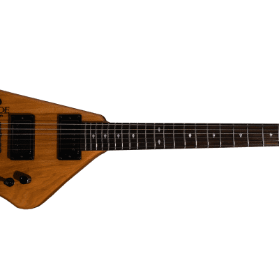 BootLegger Guitar Spade Gibson Scale 24.75 Headless Guitar With Case 2022 Honey Clear image 2
