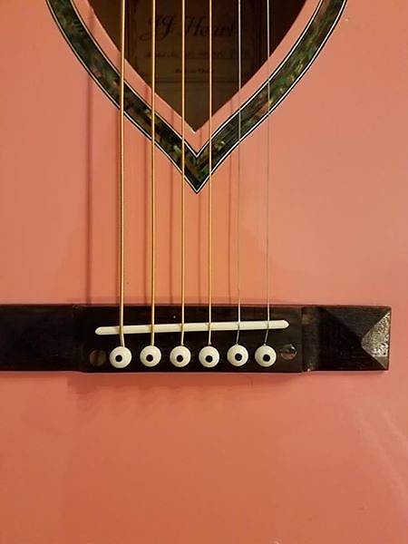 JJ Heart Pink Deep Body Style Guitar with Beautiful Inlay | Reverb