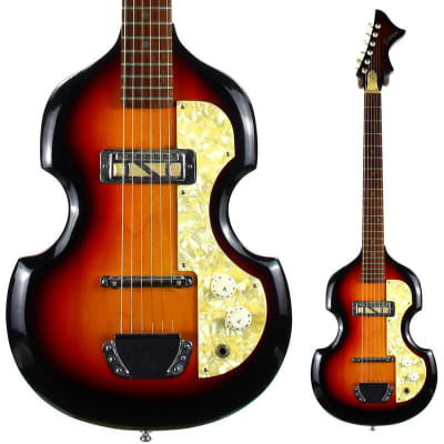 4.6 Pounds! 1960s Sekova Japan Beatles Violin Shaped 6-String Teisco Guitar - Gold Foil Pickup! GREAT PLAYER! image 1