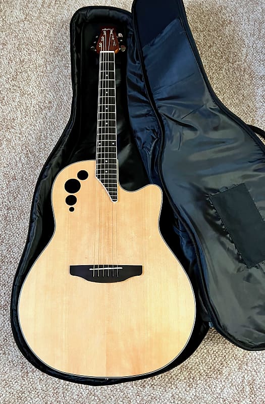 Ovation Applause Elite Mid Depth Natural Acoustic-Electric Guitar AE44II-4 with Spruce Top. 2021 Nat image 1