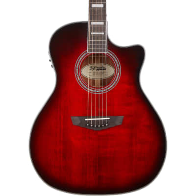 D'Angelico Premier Gramercy Trans Black Cherry Burst Electro-Acoustic Guitar image 5