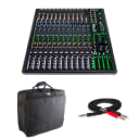 Mackie ProFX16v3 16-channel Mixer with USB and Effects with a Gator G-MIXERBAG-2118 Mixer Bag and a Hosa STP-201 Insert Cable - 1/4 inch TRS Male to Dual 1/4 inch TS Male - 3 foot