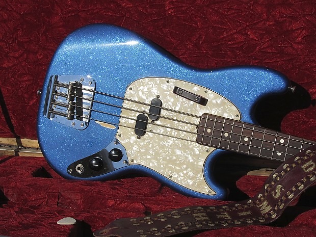 1971 Fender Mustang Bass Super Rare Blue Metal Flake Original Sparkle w MOTS Guard All Original! image 1