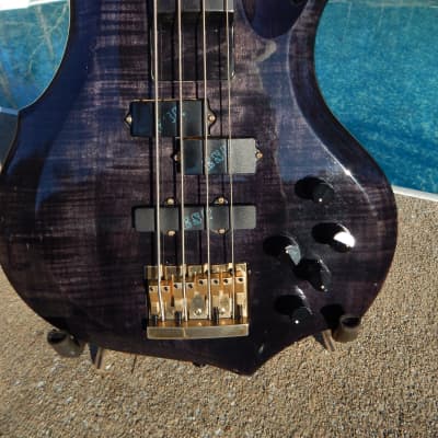 Immagine ESP Forest TCM Bass NAMM Show Prototype Trans Black Early Example Rare - 4