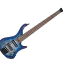 Ibanez EHB Ergonomic Headless Solid Body Electric Bass Guitar - Bound Panga Panga/Pacific Blue Burst Flat - EHB1505PLF