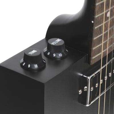 J.N. Guitars 4 String Cigar Box Acoustic/Electric Resonator Guitar w/ Gig Bag (CASK-PUNCHCOAL) - Cask Coal image 4