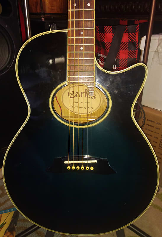 CARLOS EF240CA Cutaway Electric Acoustic 1980's Dark Blue Reverb