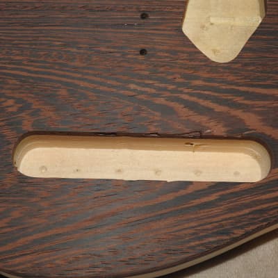 Unfinished Telecaster 1 Piece Poplar Body 2 Piece Book Matched Wenge Top Standard Tele Pickup Routes image 9