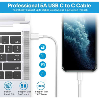Mac Book Pro Charger - 118W USB C Charger Power Adapter for USB C Macbook Pro 16 15 14 13 Inch, & Macbook Air 13 Inch 2021 2020 2019 2018, New Ipad Pro, Include Charge Cable（7.2Ft/2.2M） image 6