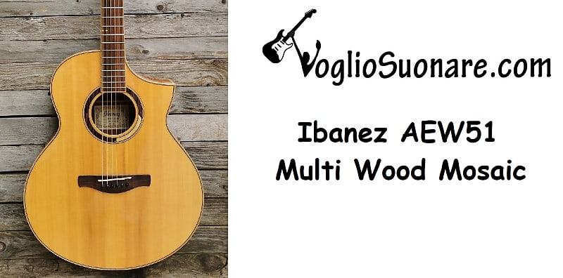 Ibanez AEW51-NT Multi Wood Mosaic Electro Acoustic | Reverb