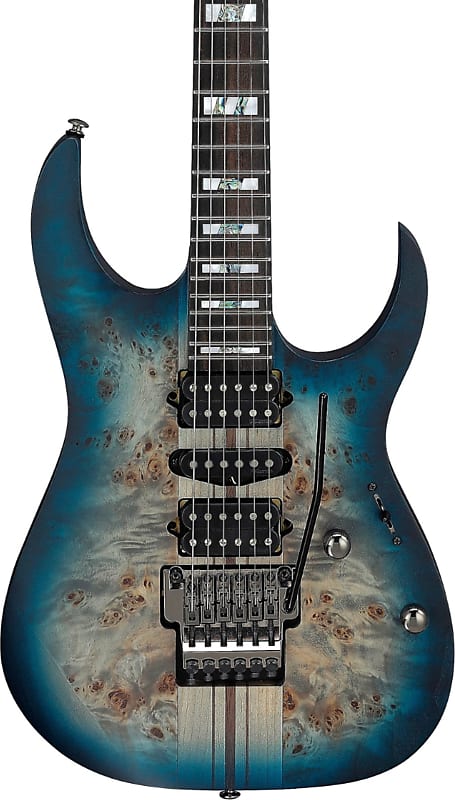 Ibanez RGT1270 Premium Poplar Burl Electric Guitar, Ebony Fingerboard, Cosmic Blue Starburst Flat image 1