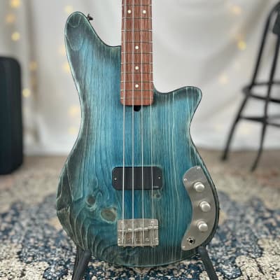 Offbeat Guitars Shelby 30" Short Scale Bass in Deep Water Glow on Pine, Walnut Neck with Bubinga Fretboard, EMG TBHZ Pickup and EXB Control image 1