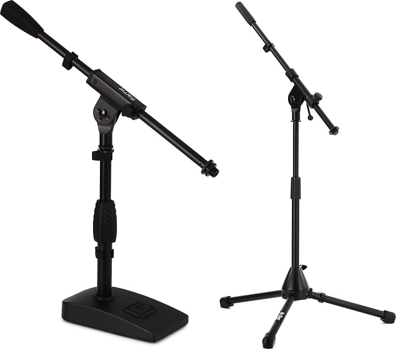 Gator Frameworks GFW-MIC-0821 Compact Base Bass Drum and Amp Mic Stand  Bundle with On-Stage Stands MS7411B Drum / Amp Tripod with Boom