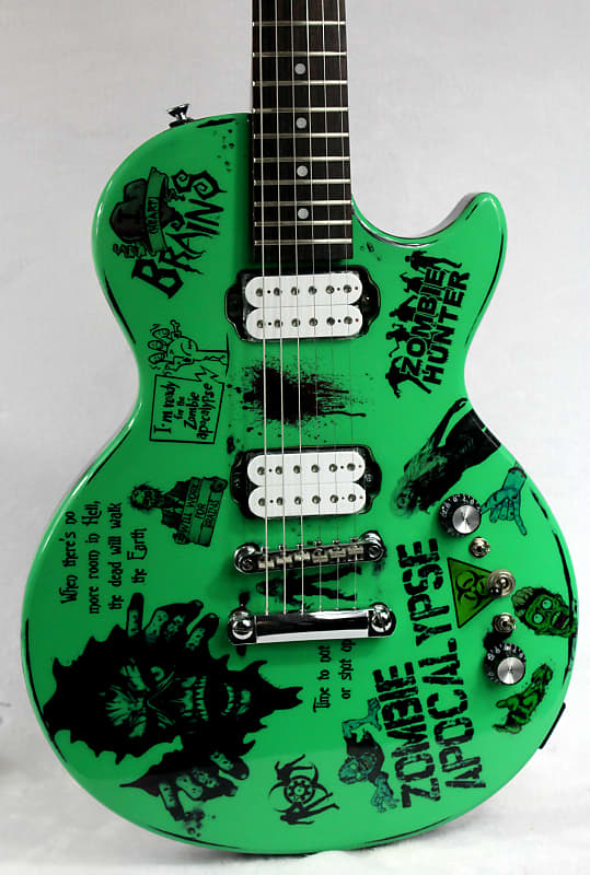Custom Painted and Upgraded  Epiphone LP Special ll -Aged and Worn With Graphics and Matching Headstock image 1