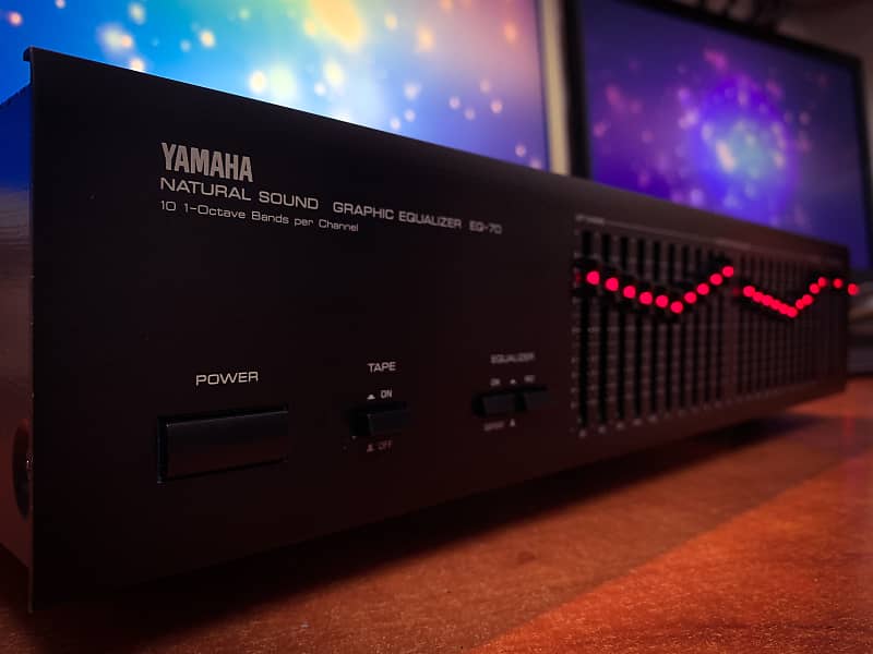 Yamaha EQ-70 RaRe Black Vintage Stereo Equalizer  			