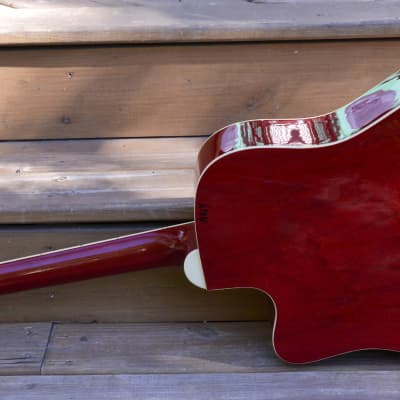 Carlo Robelli CDG-1 SRD Acoustic Guitar ~RED~ Solid Mahogany Top Ebony Fretboard image 6