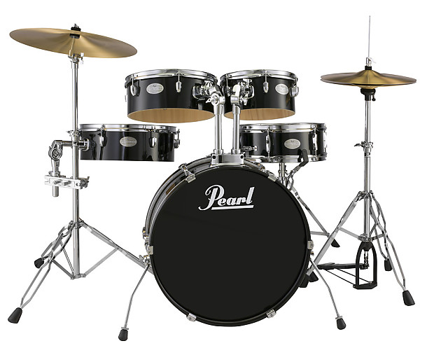 Pearl Rhythm Traveler RTX705HCC31 Drum Kit in Jet Black | Reverb