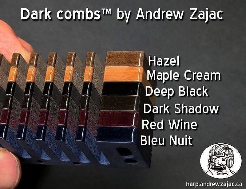 Andrew Zajac Custom Harmonica Comb for Hohner Golden Melody in Dark Shadow