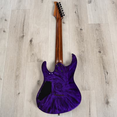 Suhr Custom Modern 7 7-String Guitar, Ebony Fretboard, Pau Ferro Neck Back, Purple Nova image 5
