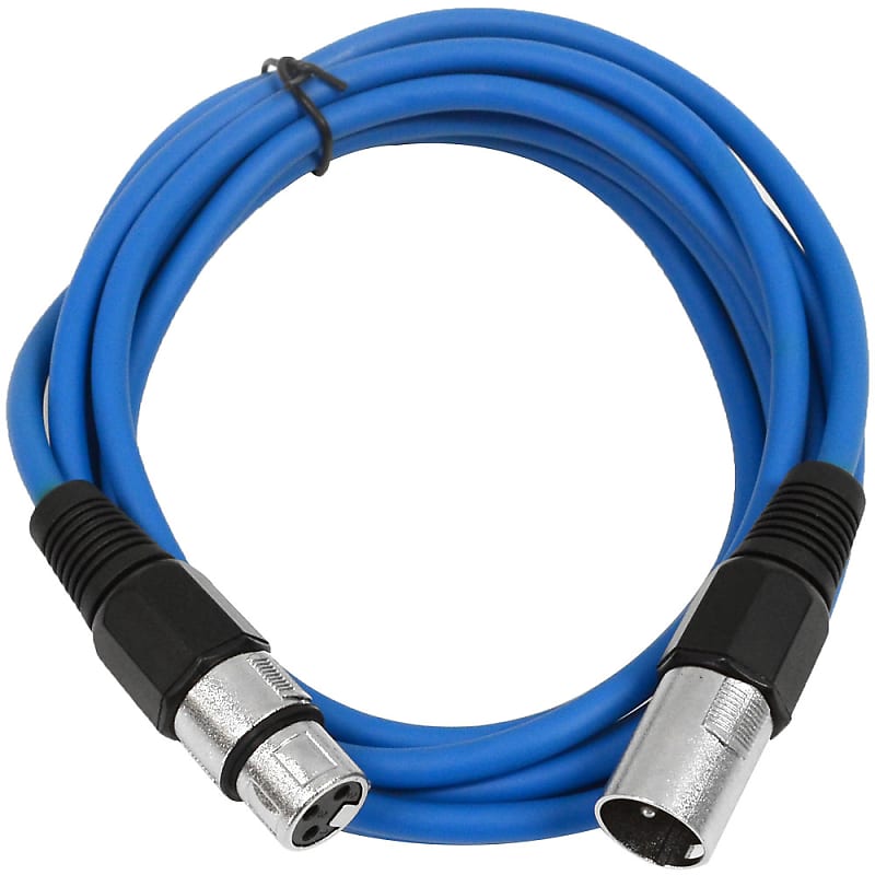 SEISMIC AUDIO Blue 10' XLR Microphone Cable Snake Patch image 1