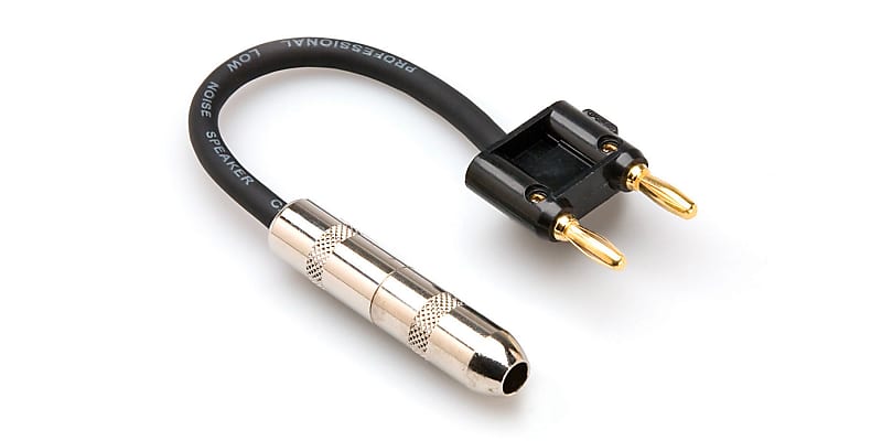 Hosa 1/4" TS to Dual Banana Speaker Cable Adapter image 1