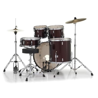 Pearl Roadshow 5pc Drum Set w/Hardware & Cymbals Wine Red RS525SC/C91 image 9