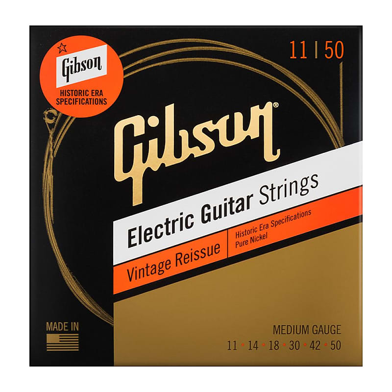 Gibson Vintage Reissue Pure Nickel Electric Guitar Strings (.011 - .050) image 1