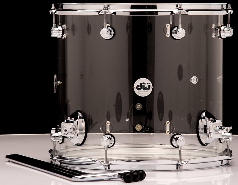 DW Acrylic Design Series Drum 16" x 18" Floor Tom - Clear image 1